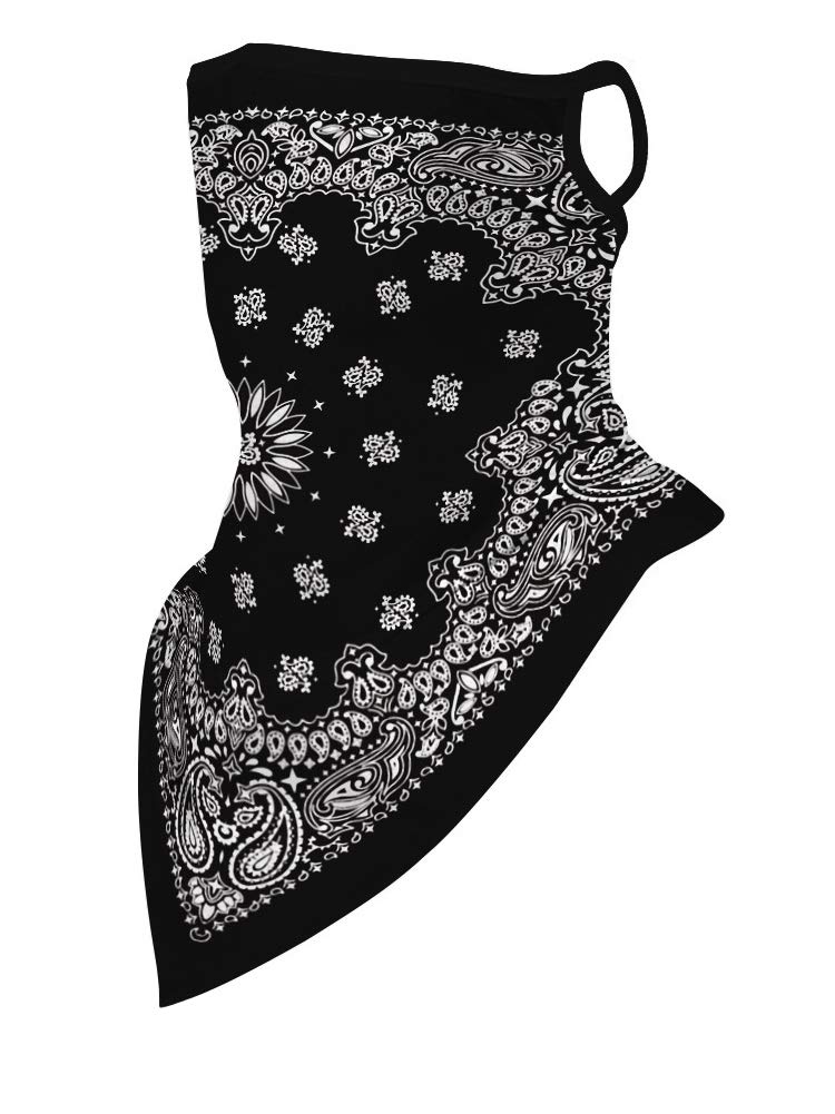 UV Protection Face Scarf Bandana with Ear Loops - Breathable Balaclava Neck Gaiter for Men & Women - Dust & Windproof Motorcycle Mask for Outdoor Activities, Cycling, Hiking & Sports