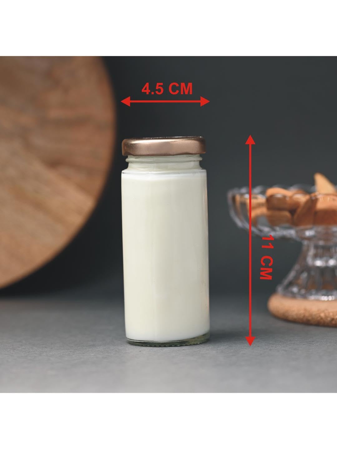 Stylish Sleek Transparent Glass Beverage Bottle - 100ml (3.4oz) Food Grade Safe for Water, Juice & Milk - Perfect for Home, Office & Outdoor Use