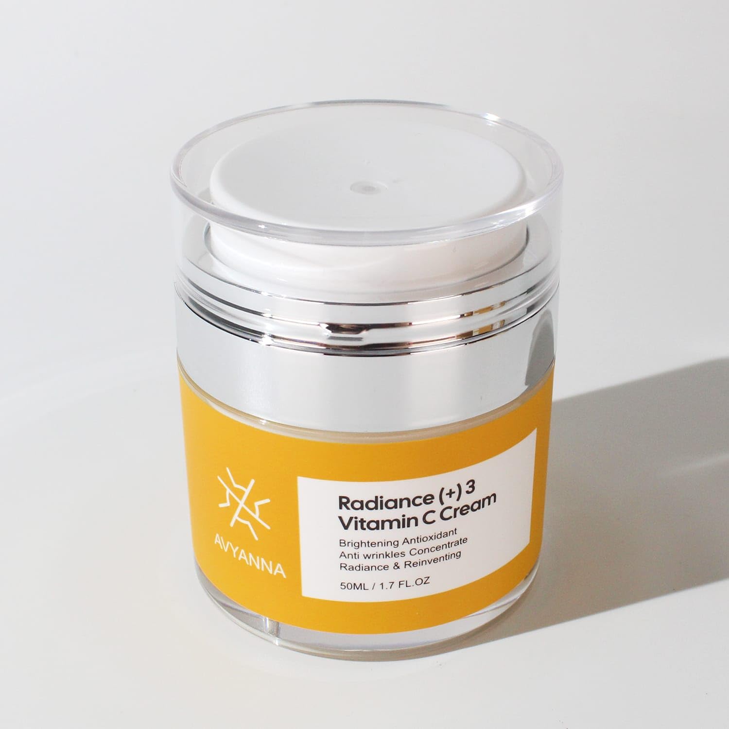 AVYANNA 10% Vitamin C Face Cream for Brightening & Anti-Aging - Collagen Boosting Serum with Ascorbic Acid to Fight Free Radicals & Reveal Youthful Skin - Perfect for Daily Skincare Routine & Dark Spot Treatment