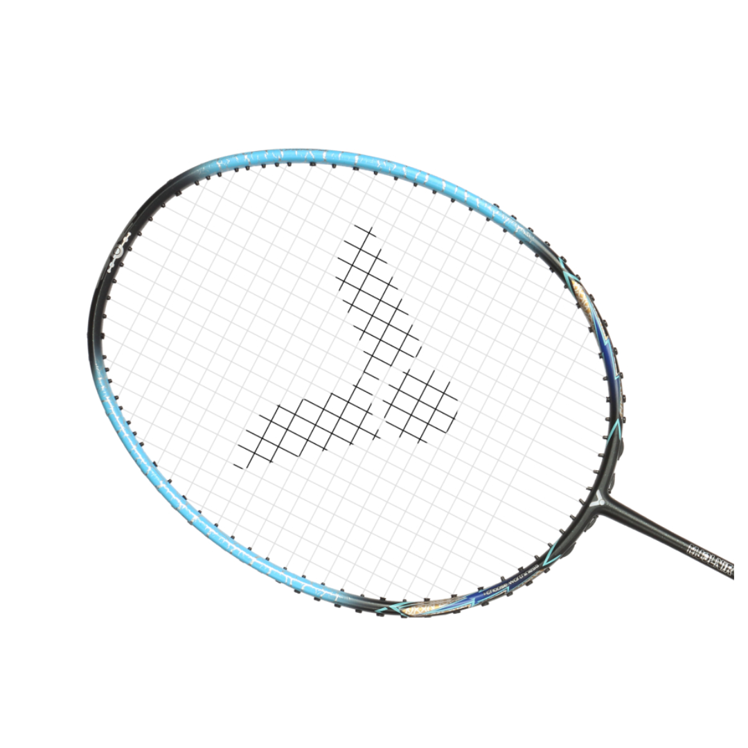 Victor X Marvel Mjolnir Metallic Limited Edition Badminton Racket - Premium Lightweight Carbon Fiber Shuttlecock Racket for Professional & Recreational Players - Perfect for Tournaments, Training & Backyard Games