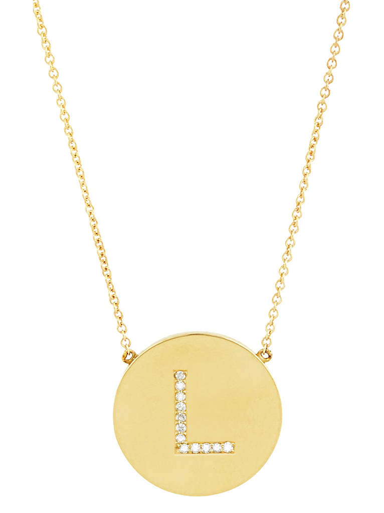 14K Gold Plated Sterling Silver CZ Round Initial Necklace for Women - Personalized Name Letter Pendant Jewelry Gift for Birthday, Anniversary & Valentine's Day