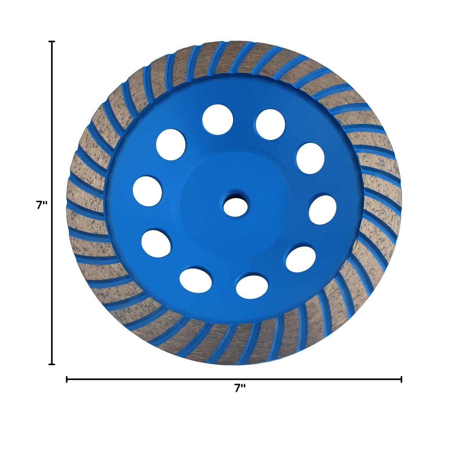 7-Inch Turbo Row Diamond Grinding Cup Wheel for Angle Grinder - 5/8