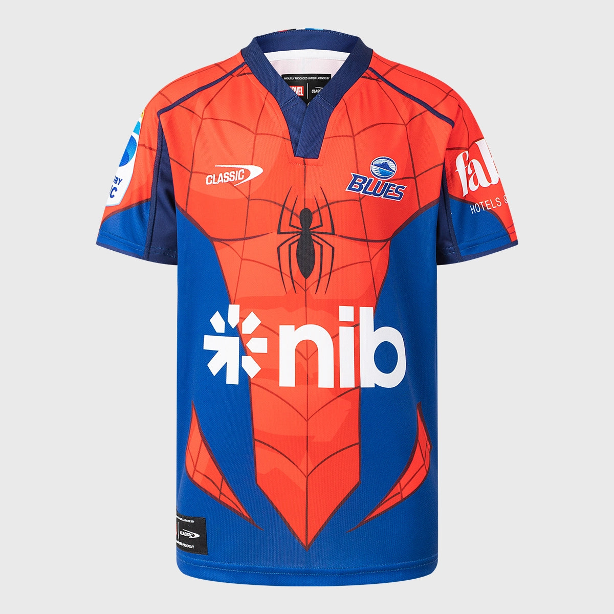 Classic Blue Spider-Man Kids Replica Rugby Shirt - Official Marvel Superhero Costume for Halloween, Cosplay & Birthday Parties