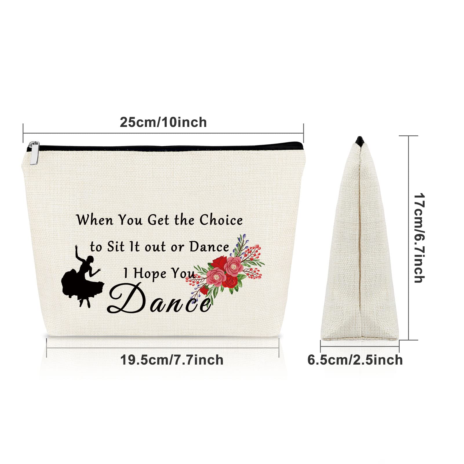 Sazuwu Dance Makeup Bag for Women - Perfect Gift for Dance Lovers, Dance Teams & Teachers - Cosmetic Travel Bag for Dance Recitals, Birthdays, Graduation & Christmas - Ideal for Dance Classes, Performances & Travel Accessories