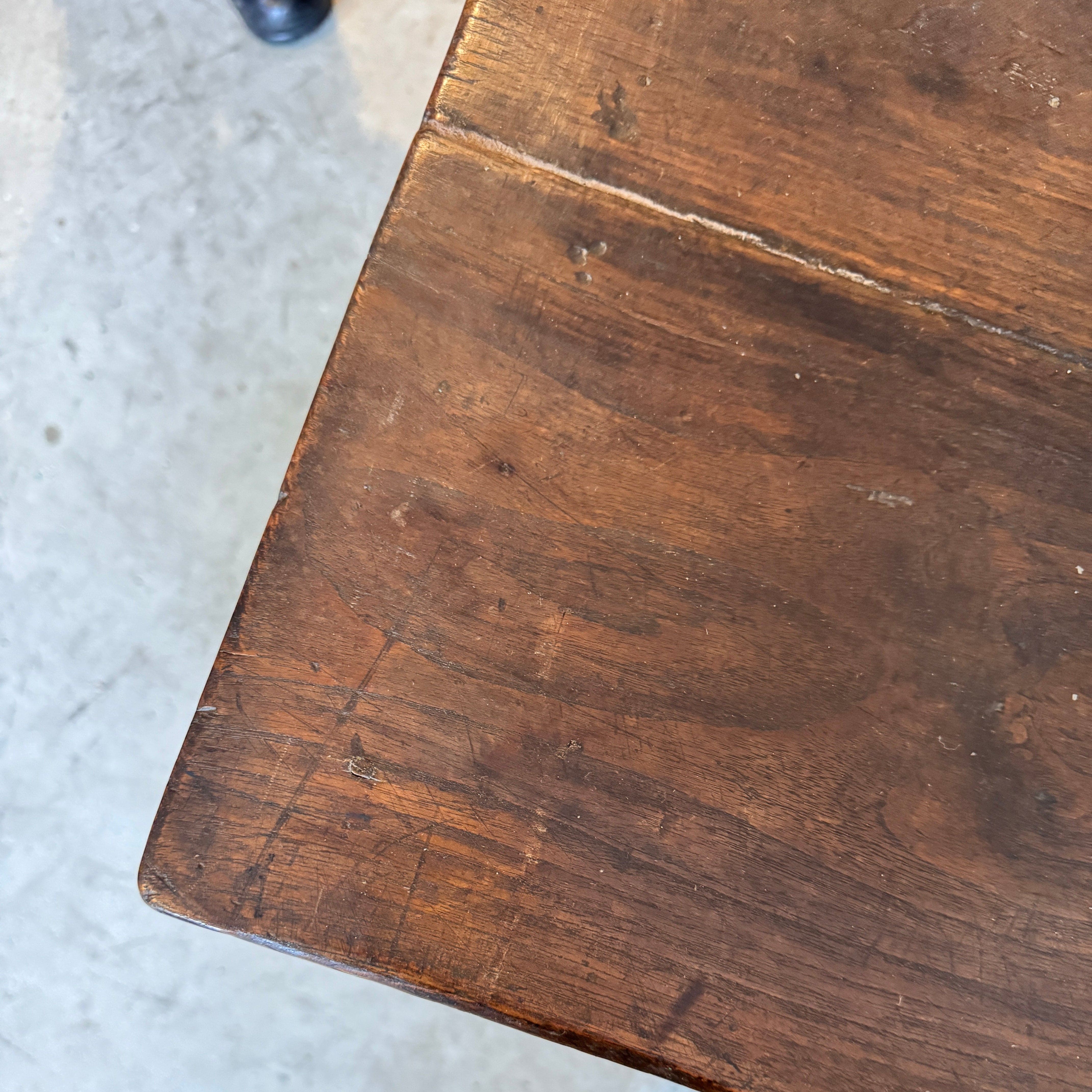 Premium Teak Wood Dining Table with Green Metal Legs - Modern Farmhouse Style for Kitchen, Dining Room & Outdoor Patio