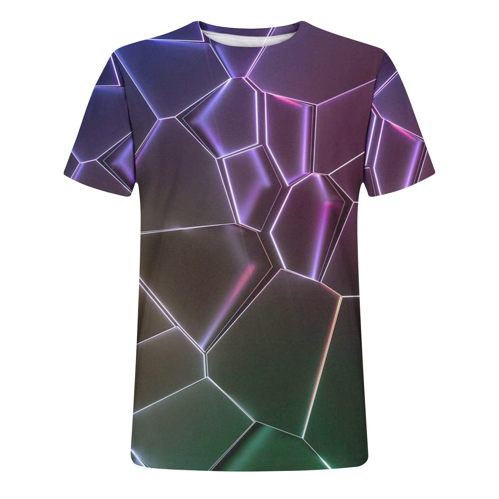3D Printed Optical Illusion T-Shirts for Men - Short Sleeve Graphic Tees with Cool Visual Effects | Perfect Summer Tops for Dads, Casual Wear & Unique Gifts