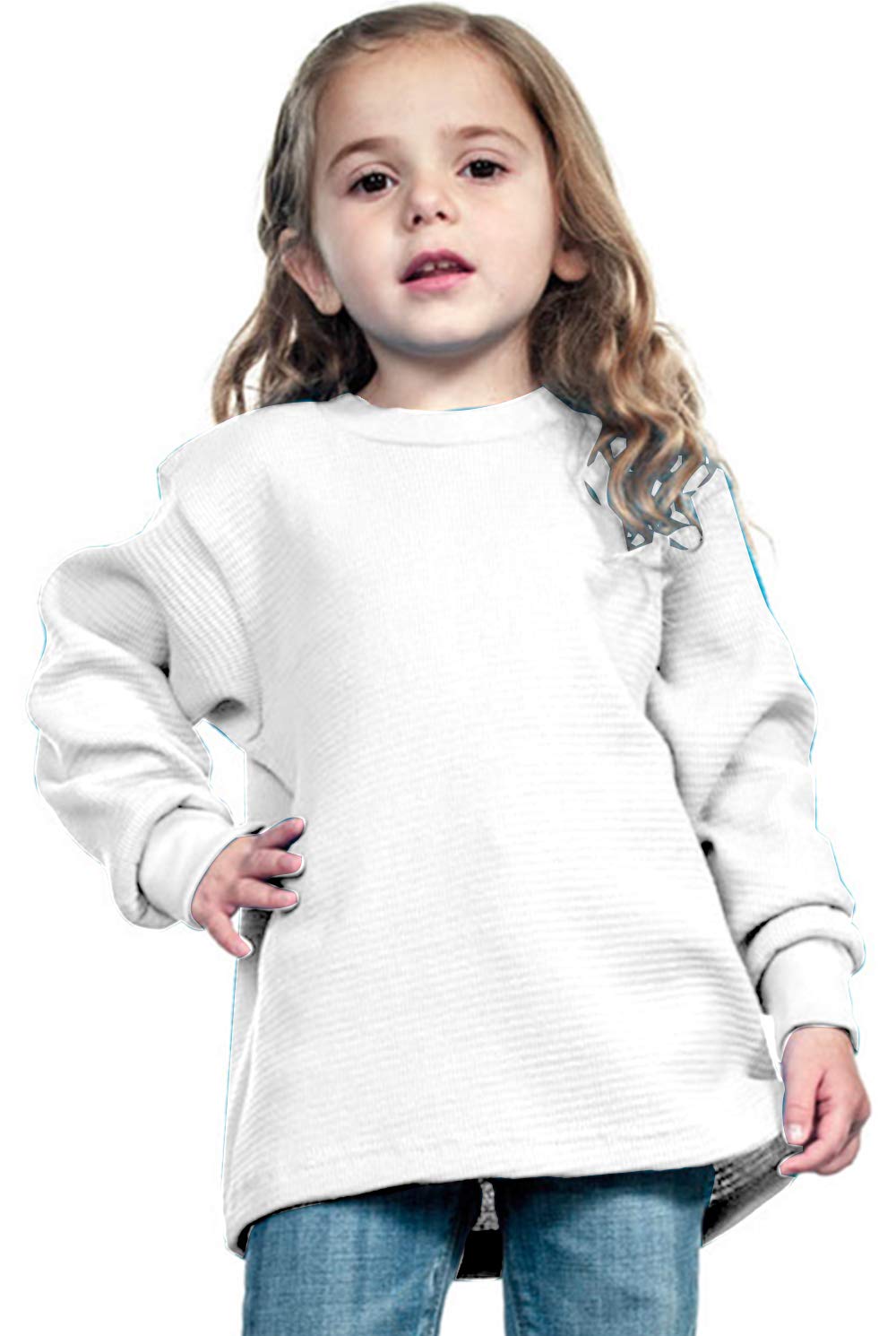 Shaka Wear Kids Waffle Thermal Long Sleeve Crewneck T-Shirt for Boys & Girls - Soft Cotton Blend, Warm Winter Shirt, XXS-XL - Perfect for School, Outdoor Play & Cold Weather Layering
