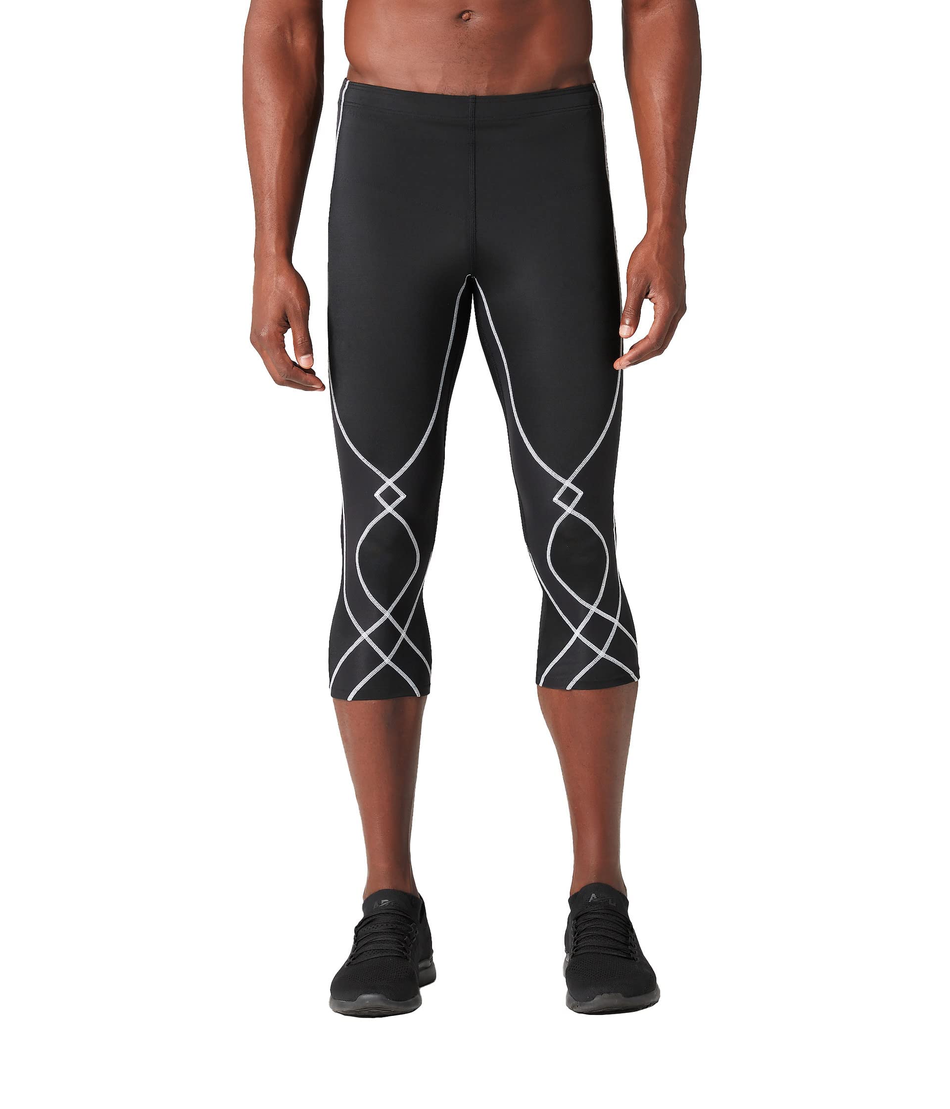 CW-X Men's Stabilyx 3/4 Compression Tights for Joint Support & Muscle Recovery - Ideal for Running, Cycling & Cross Training