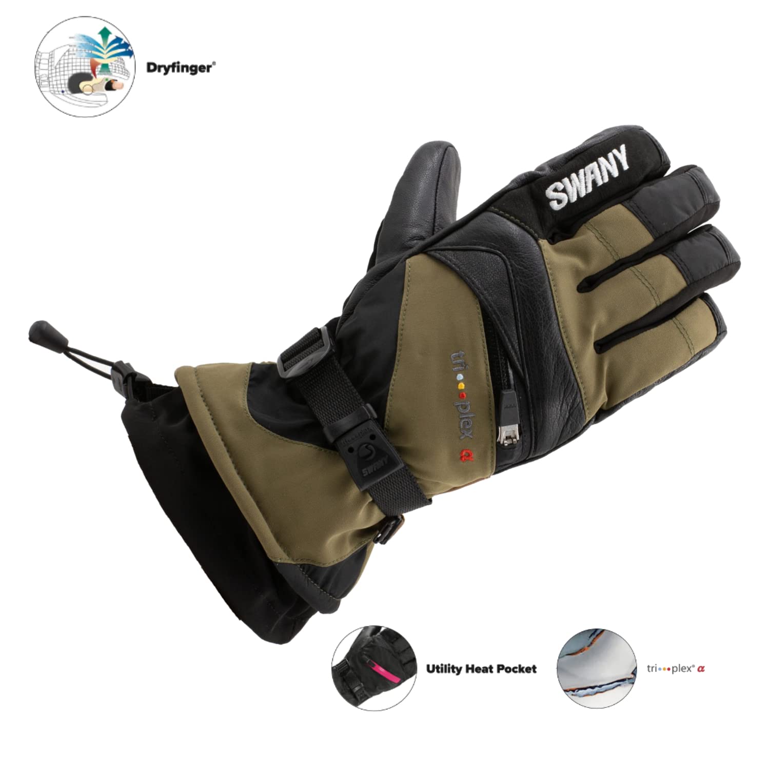 SWANY Women's X-Change Sports Gloves - Moisture Wicking, Quick Drying, Warm Winter Gloves for Running, Skiing & Outdoor Activities | Flexible Leather Design for Comfort & Durability