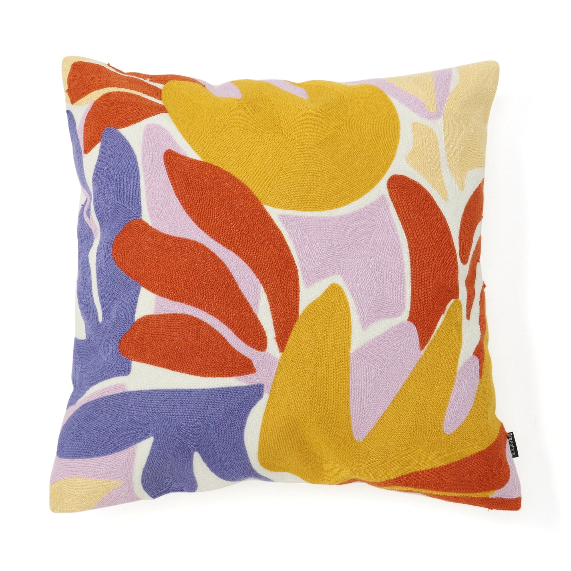 Premium 18x18 Inch Embroidered Cushion Cover - 450x450mm Square Pillow Case for Sofa, Bed & Home Decor - Multi-Color Bohemian Style Throw Pillow Cover