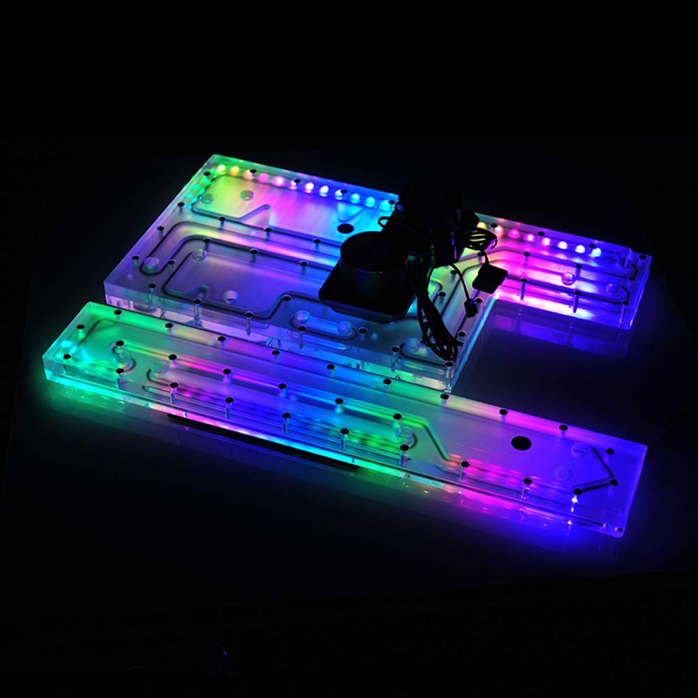 Bykski RBW Acrylic Distro Plate with DDC Pump for Corsair 1000D Case - Water Cooling Distribution Board for SLI/CF GPU Setup - Perfect for Custom PC Liquid Cooling and Gaming Rig Builds