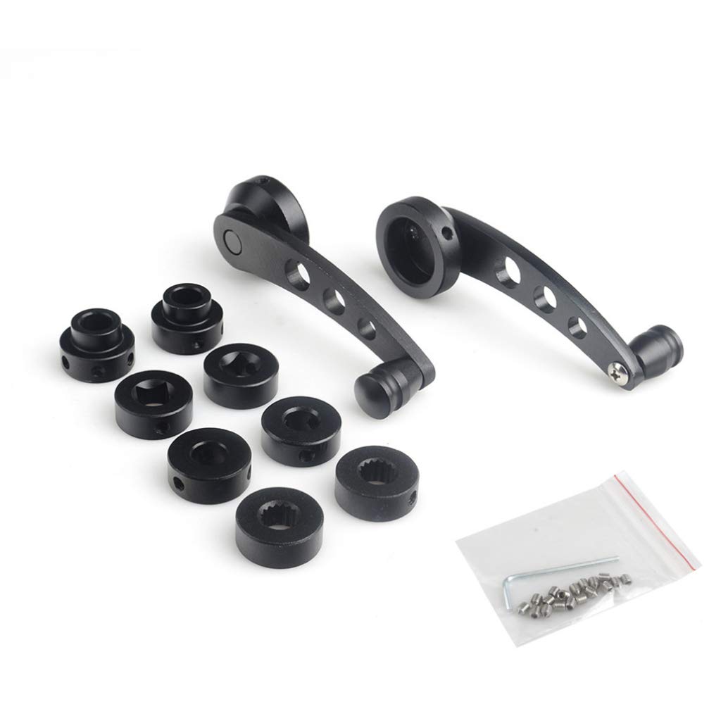 Universal Black Car Window Crank Handle - 1 Pair for Trucks & Wagons - Easy Replacement