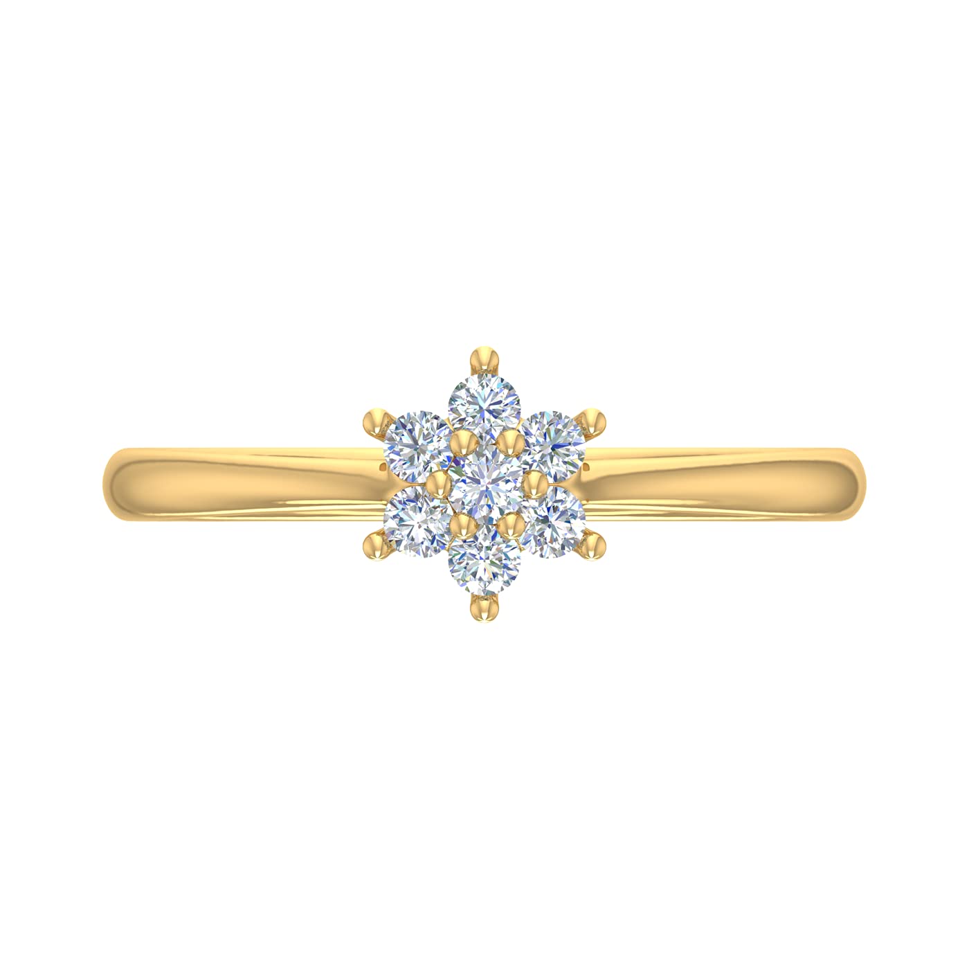 0.15 Carat Diamond Cluster Ring in 14K Gold - Prong Set Wedding Band for Women, Elegant Anniversary Gift for Her, Perfect for Engagement, Proposal & Special Occasions