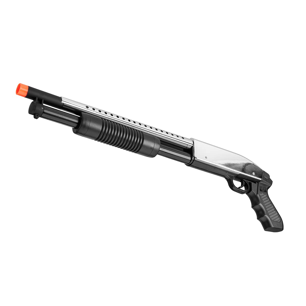 Silver Spring Single Shot Airsoft Shotgun - Compact Black Spring-Powered Airsoft Pistol for Target Practice & Outdoor Shooting Games