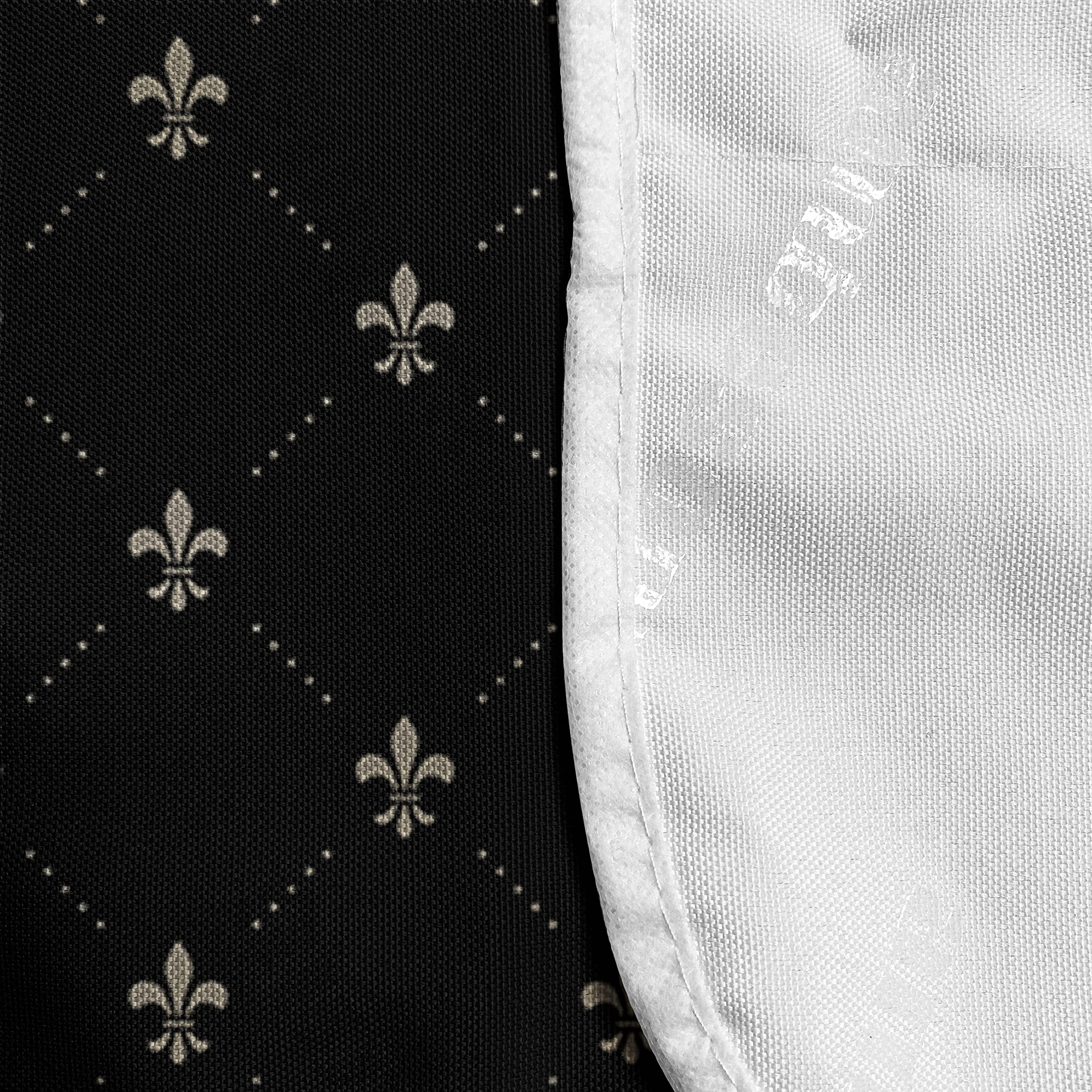 Ambesonne Fleur De Lis Microwave Oven Cover - Victorian Lily Flower Baroque Design, Waterproof Kitchen Organizer with Pockets, 36