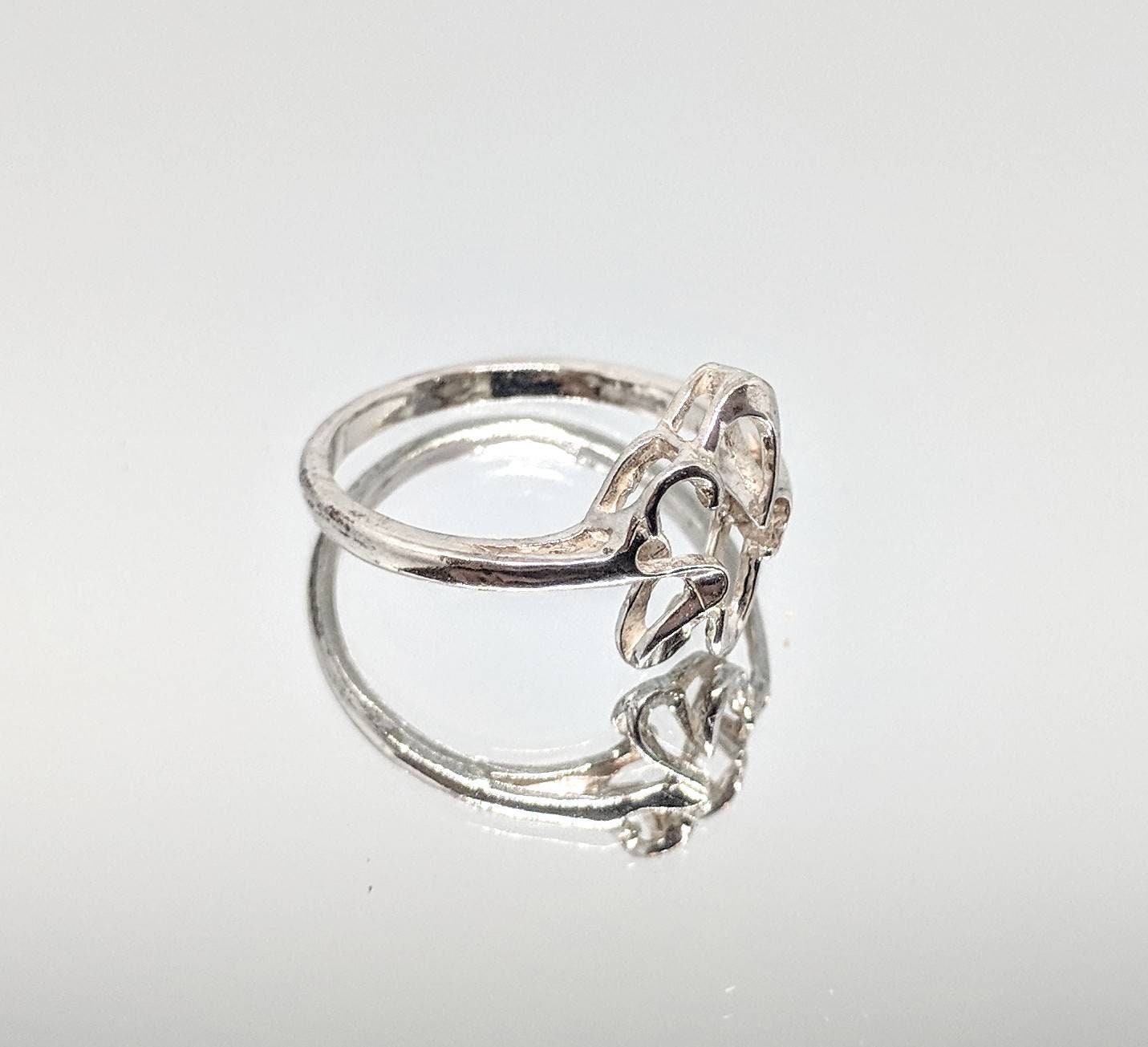 14K Solid Gold or Sterling Silver Heart Freeform Ring - Size 7 DIY Jewelry Setting, Fashion Statement Ring for Women - Perfect for Valentine's Day, Anniversary Gifts & Everyday Wear