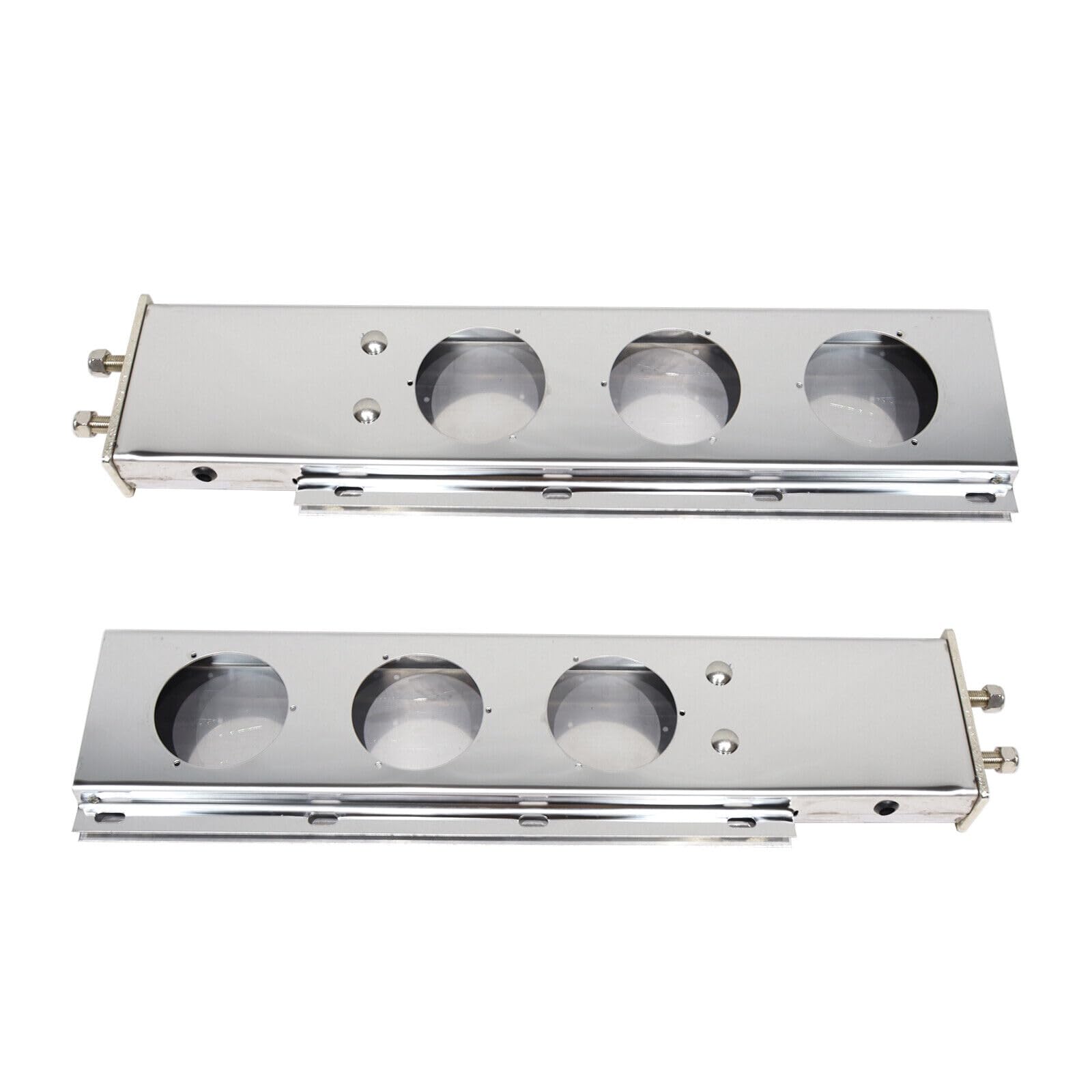 Pair (2) Heavy Duty Stainless Steel Mud Flap Hangers with Light Cut Out - 2.5