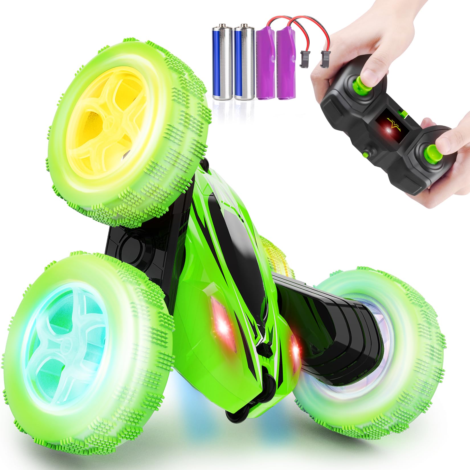 2.4GHz 4WD Fast Remote Control Car - 360° Rotating Monster Truck RC Toy for Kids | High Speed Off-Road Vehicle for Boys & Girls | Perfect for Indoor Play, Backyard Racing & Birthday Gifts