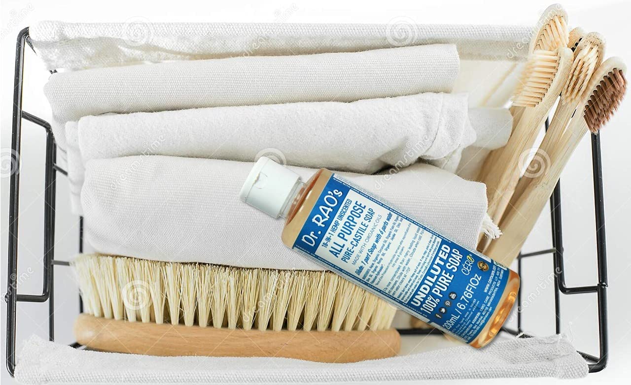 Dr. Rao's Unscented Pure Castile Soap - 100% Organic, Undiluted Multi-Purpose Liquid Soap for Body, Dishes & Laundry (200ml) | Gentle Cleanser for Sensitive Skin & Eco-Friendly Household Use