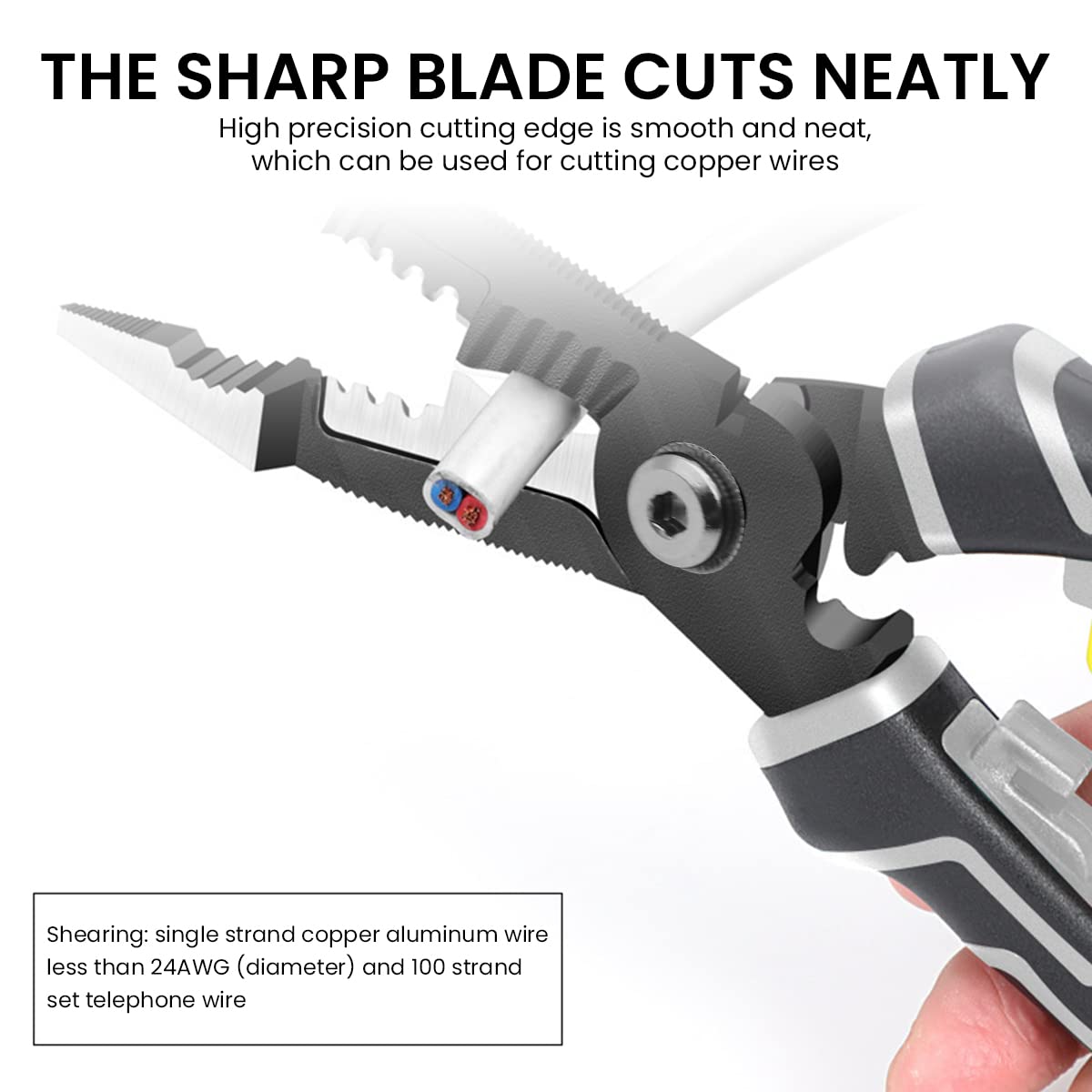 ZIBUYU® 7-in-1 Wire Stripper Tool - Professional Electric Cable Stripper, Cutter & Crimper for DIY, Electrical Work & Home Improvement Projects