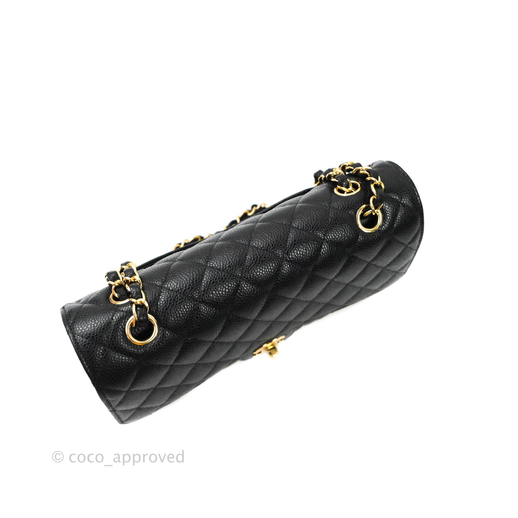 Chanel Classic Medium Double Flap Bag Black Caviar Leather with Gold Hardware - Luxury Designer Handbag for Women, Perfect for Work, Evening & Special Occasions