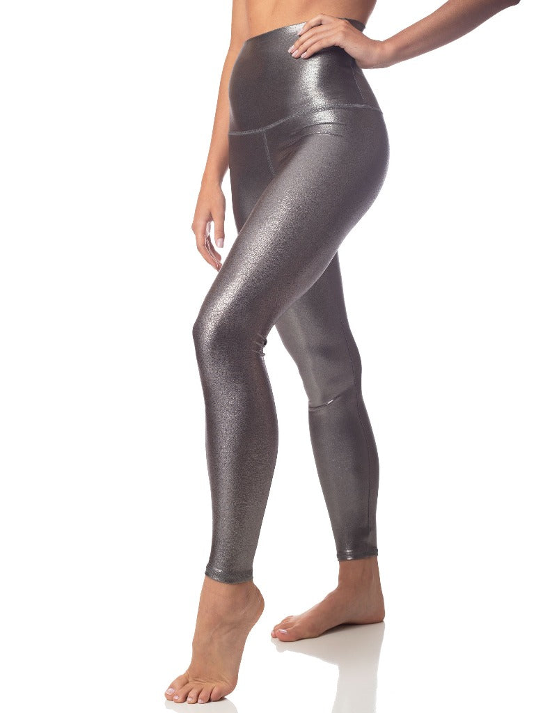Gunmetal Shimmer V Neck Crop Top and Shorts Set - Sexy Two Piece Outfit for Women | Perfect for Parties, Date Night & Summer Vacations