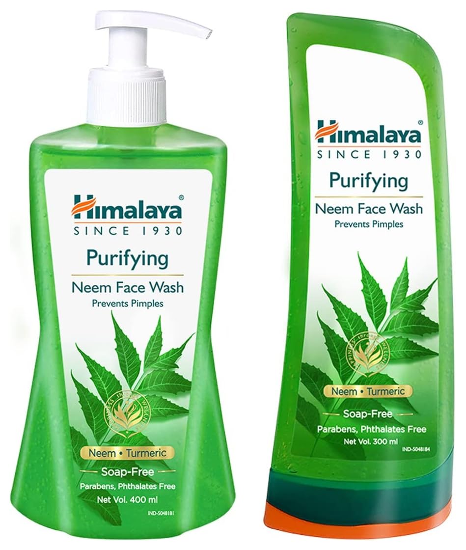 Himalaya Herbals Purifying Neem Face Wash for Acne & Oily Skin - 300ml & 400ml Options - Deep Cleansing, Oil Control & Pore Minimizing - Daily Skincare Routine for Clear, Healthy Skin