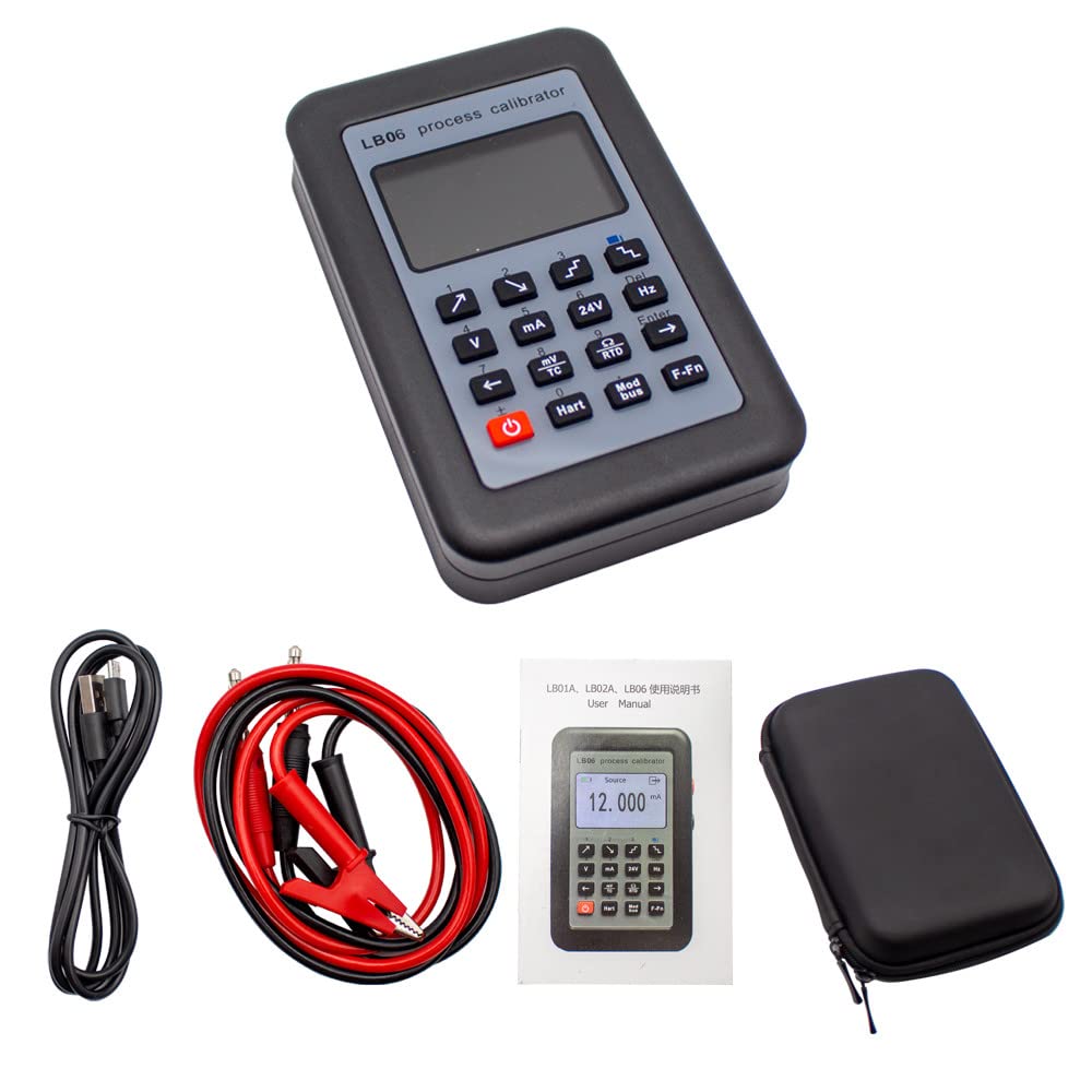 LB06 Source Process Calibrator - Digital Multimeter for Resistance, Current & Voltage Measurement (4-20mA, 0-10V/mV) with LCD Display, Hart Communication & Modbus Support - Ideal for Industrial Calibration, Electrical Testing and Automation Systems