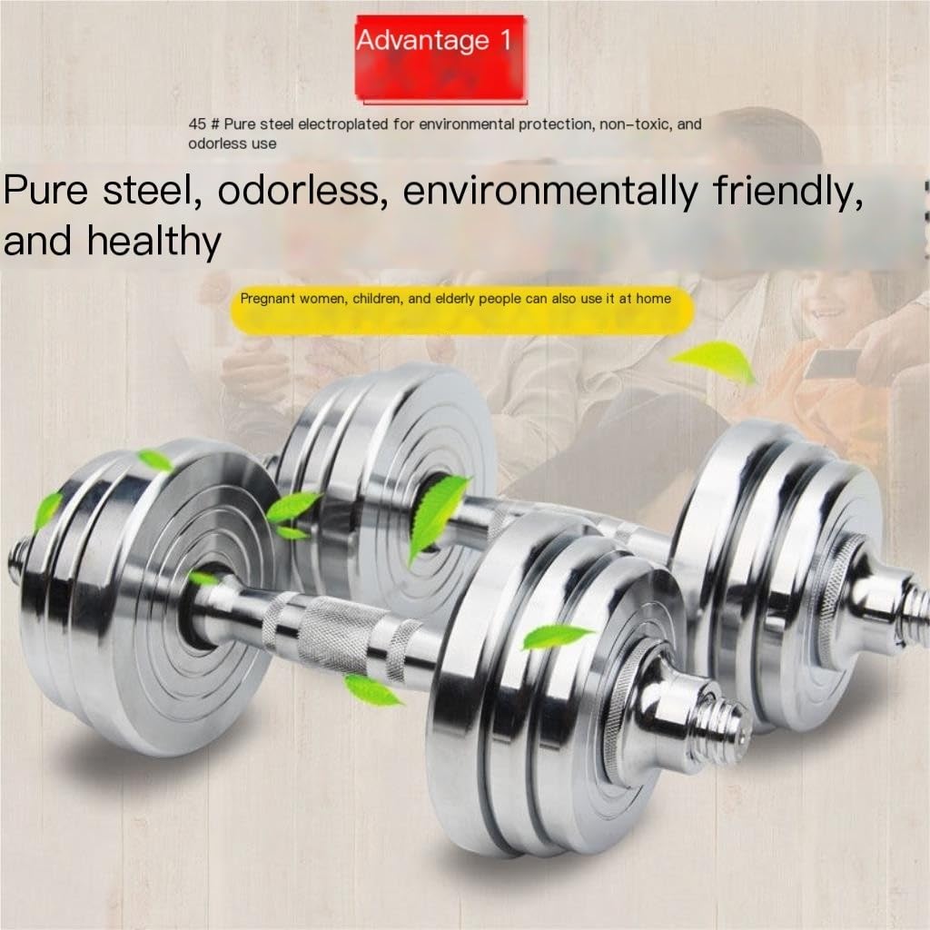 Premium Pure Steel Electroplated Dumbbell Set - Adjustable Weight Pair for Men's Strength Training | Home Gym Equipment for Full Body Workouts & Muscle Building
