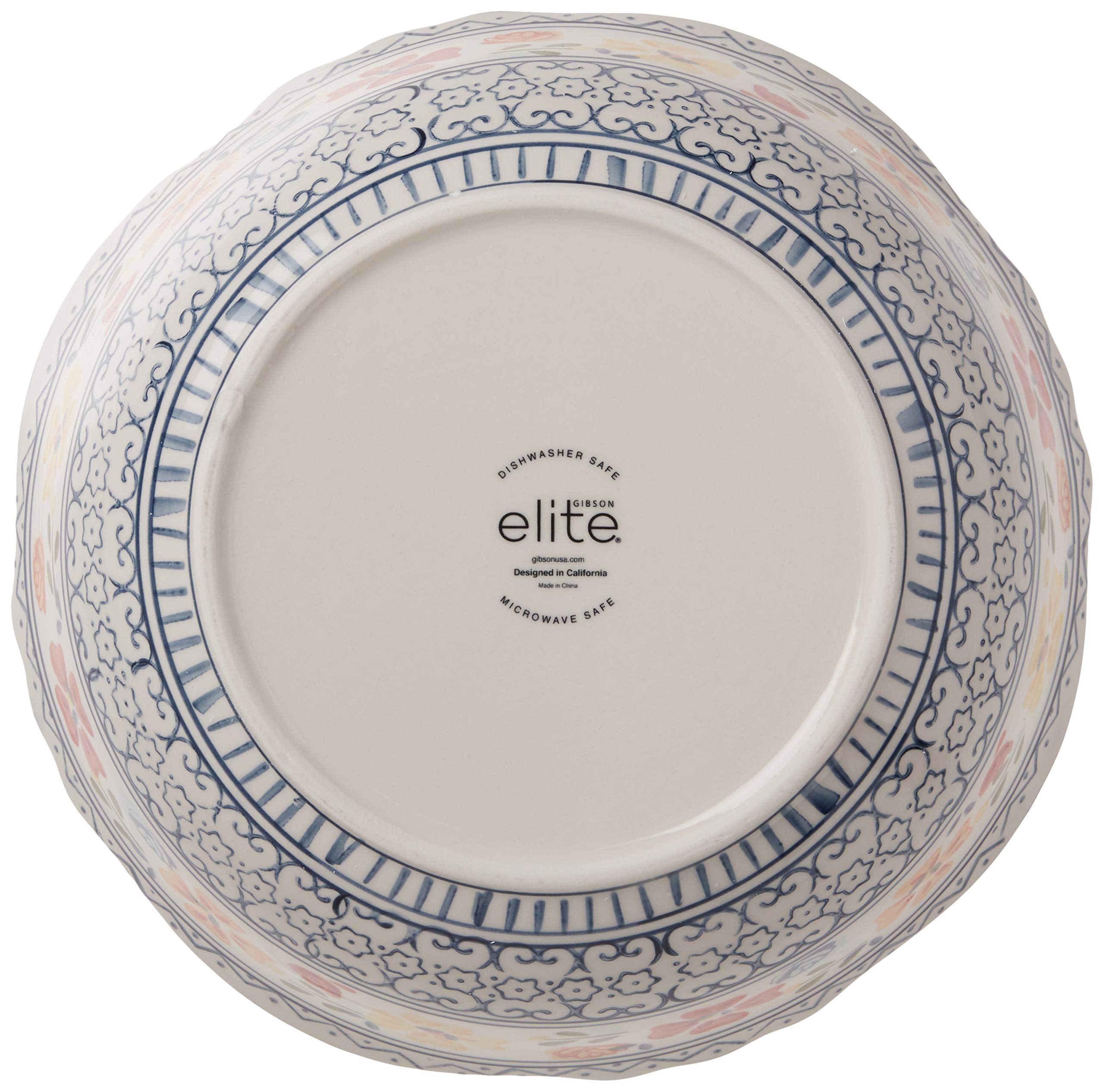 Gibson Elite Hand-Painted Dinnerware Set - 2-Piece Serving Bowls, Luxembourg Style - Perfect for Formal Dining & Holiday Entertaining