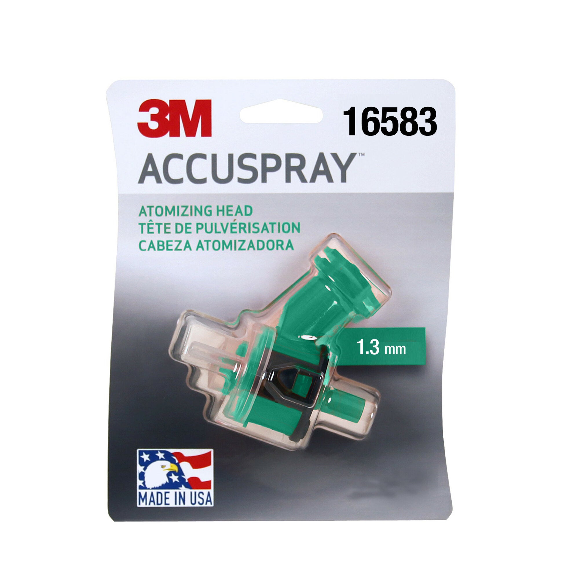 3M Accuspray Atomizing Head 16614 - Green, 1.3mm Nozzle (4-Pack Kit) for Automotive Painting & Industrial Spraying Applications