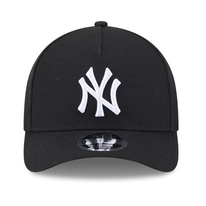 New Era 9Forty M Crown A Frame New York Yankees Snapback Hat - Black & White Adjustable Baseball Cap for Men & Women - Perfect for Baseball Games, Streetwear Fashion & Sports Fans