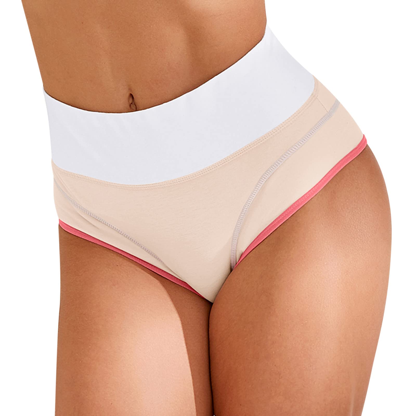 **Plus Size Women's Underwear 4X-5X – 1-Piece Patchwork Bikini Briefs in Solid Colors – Comfortable & Breathable for Everyday Wear**