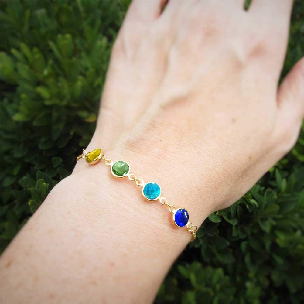 Personalized Birthstone Bracelets for Women - Custom Sterling Silver Mother Daughter Jewelry Set - Perfect Gift for Mother's Day, Birthday & Anniversary - Ideal for Family Bonding & Special Occasions