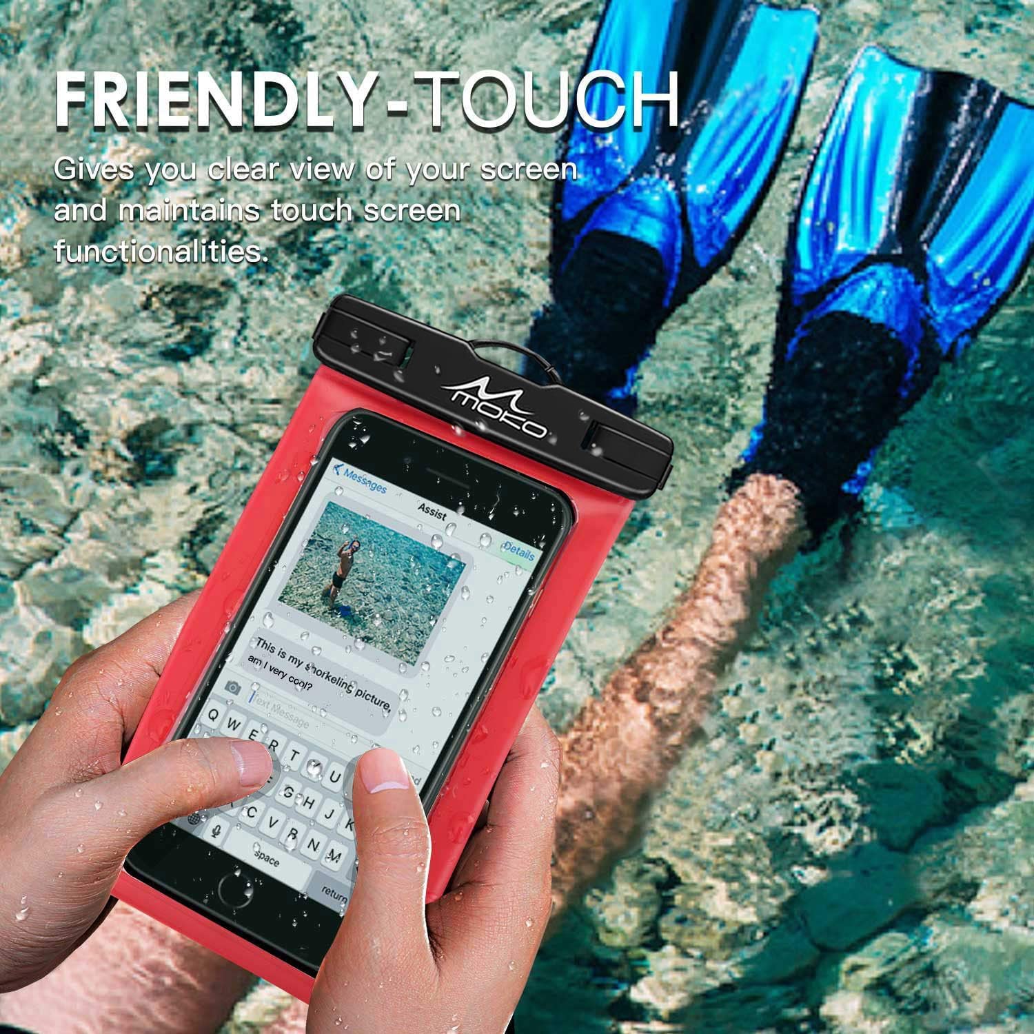 Waterproof Phone Pouch for iPhone 16/15/14/13/12/11 Pro Max/X/Xr/Xs Max/SE 3 & Samsung S24/S23/S21/S20/S10/S9 - Underwater Dry Bag Case with Lanyard & Armband - Perfect for Swimming, Beach, Kayaking and Outdoor Activities
