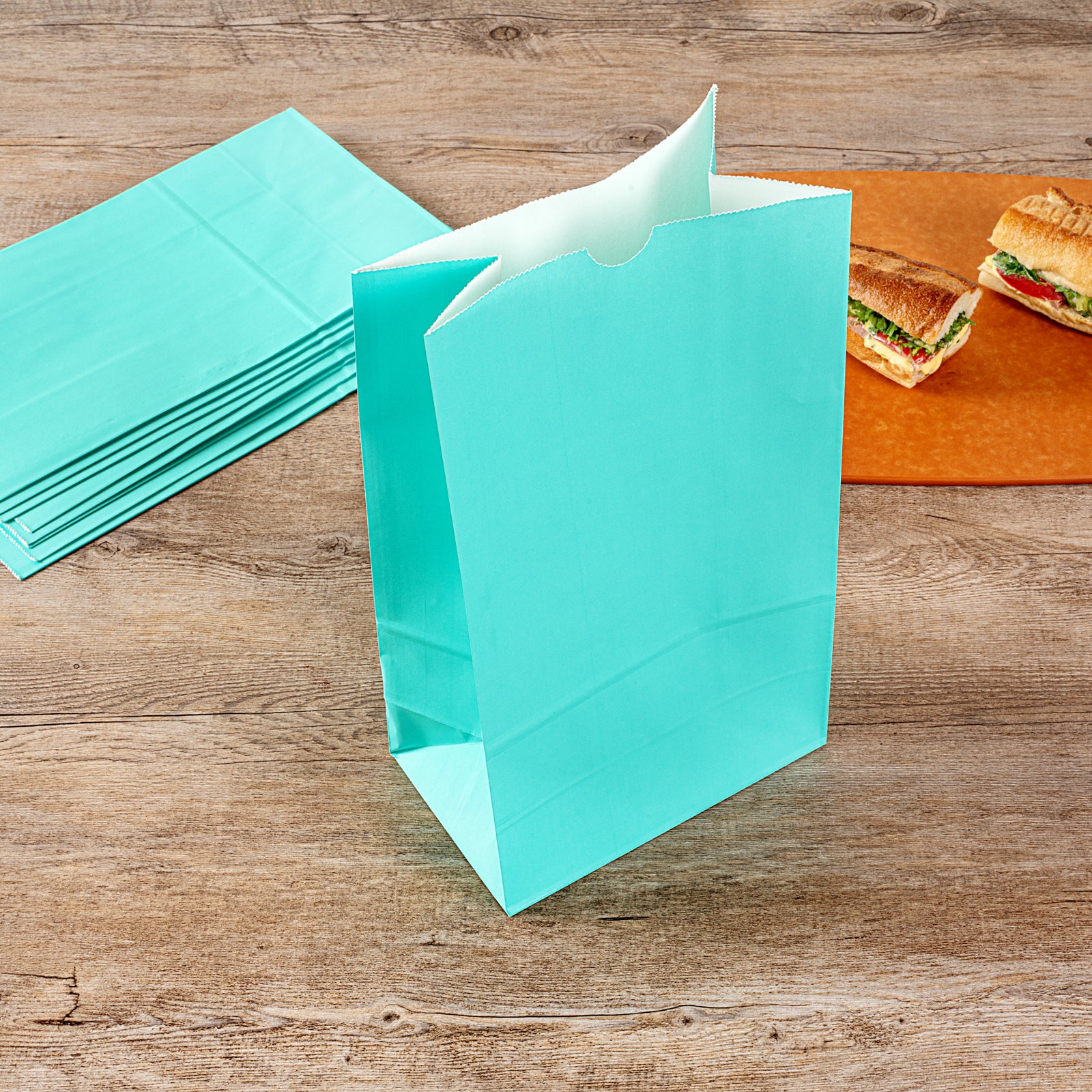 Premium Turquoise Paper Bags - 12 lb Weight Capacity, 7 x 4.25 x 12.5 Inches, 100 Count Box - Perfect for Gift Wrapping, Party Favors & Retail Packaging