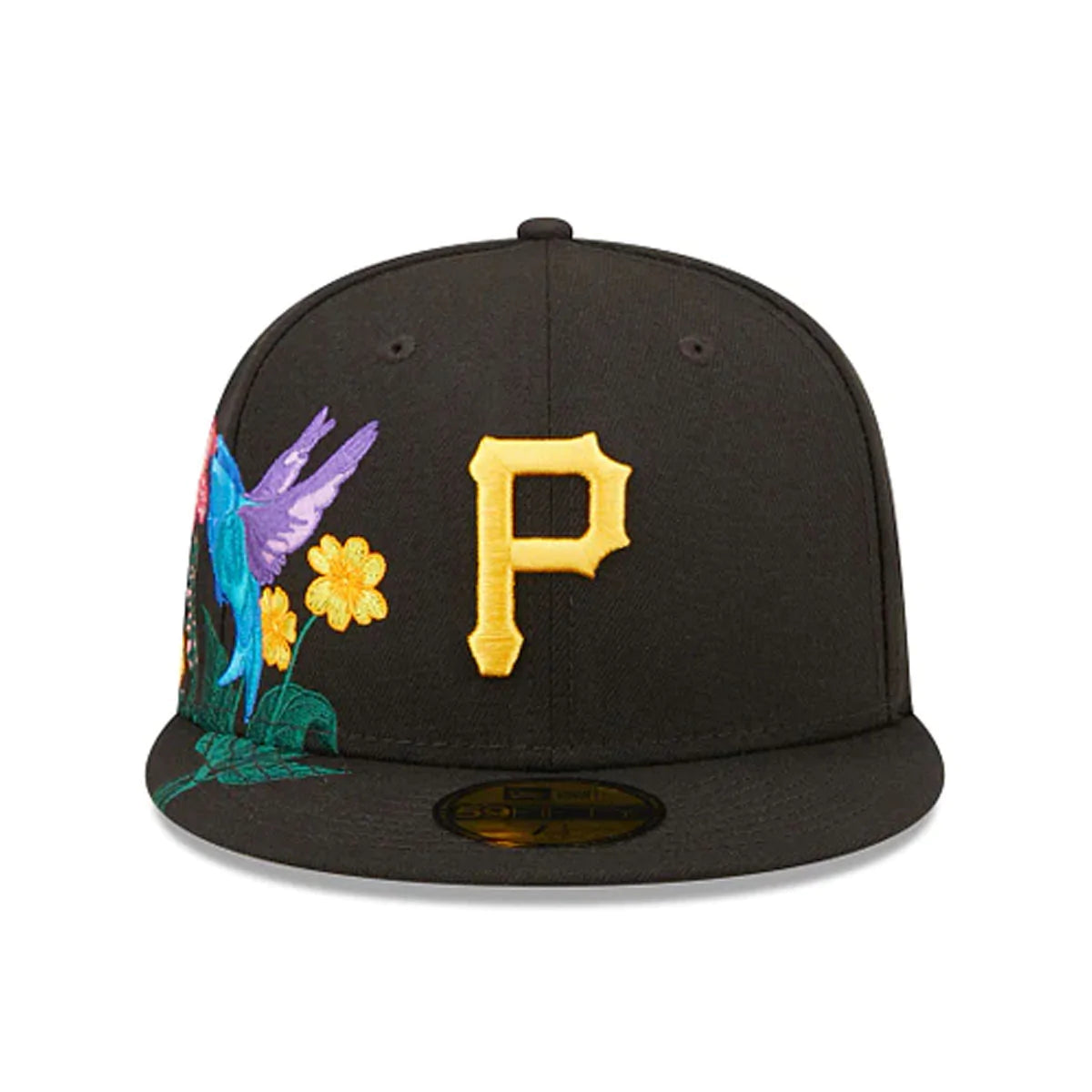 Pittsburgh Pirates Blooming Black 59FIFTY Fitted Hat for Men - Official MLB Baseball Cap for Sports Fans & Streetwear Fashion