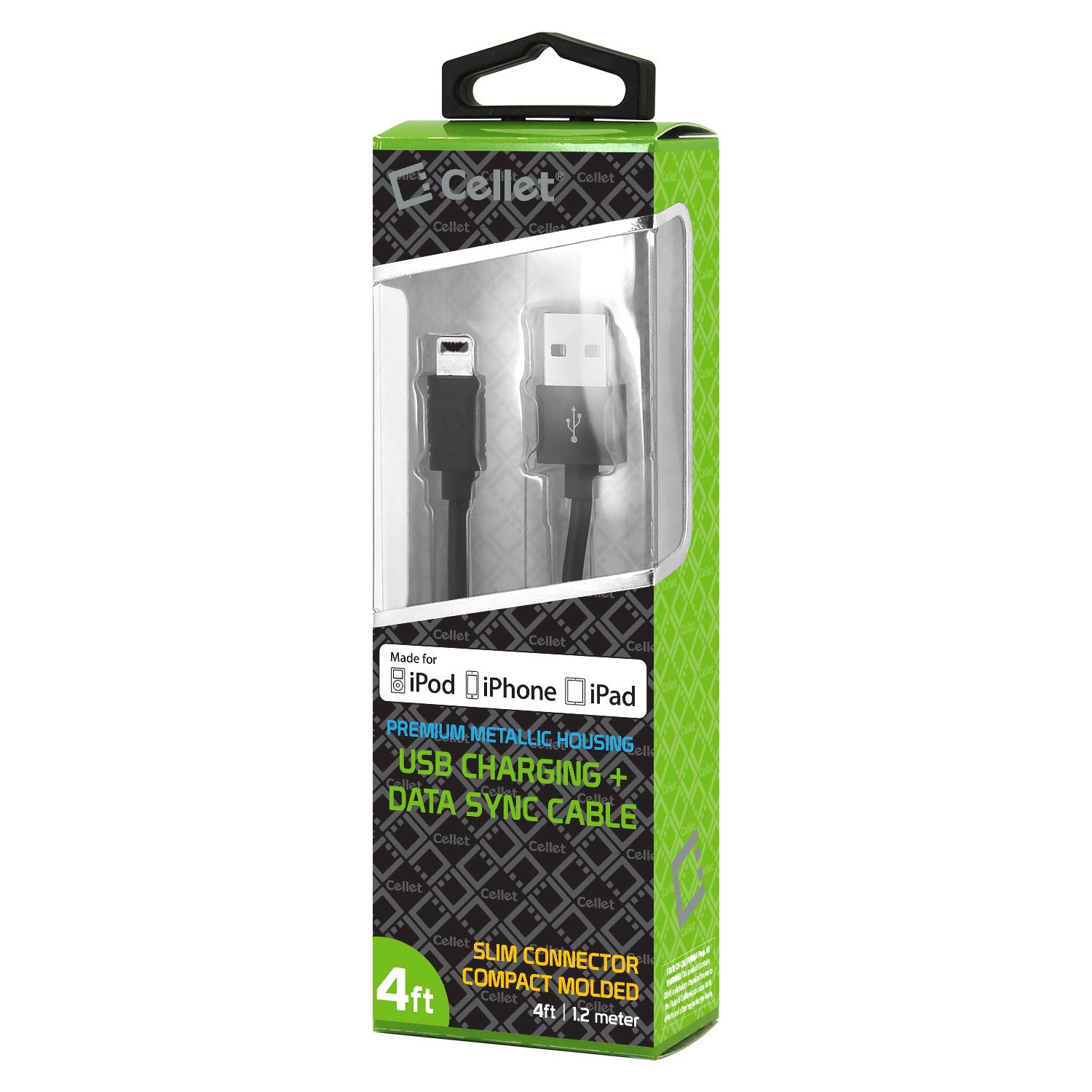 Certified Apple MFi Lightning Cable 4ft - Fast Charging USB Cable for iPhone 14/13/12/11/X/8/7, iPad, AirPods & MacBook - Durable Flat Design (Black) | Perfect for Home, Office & Travel Charging