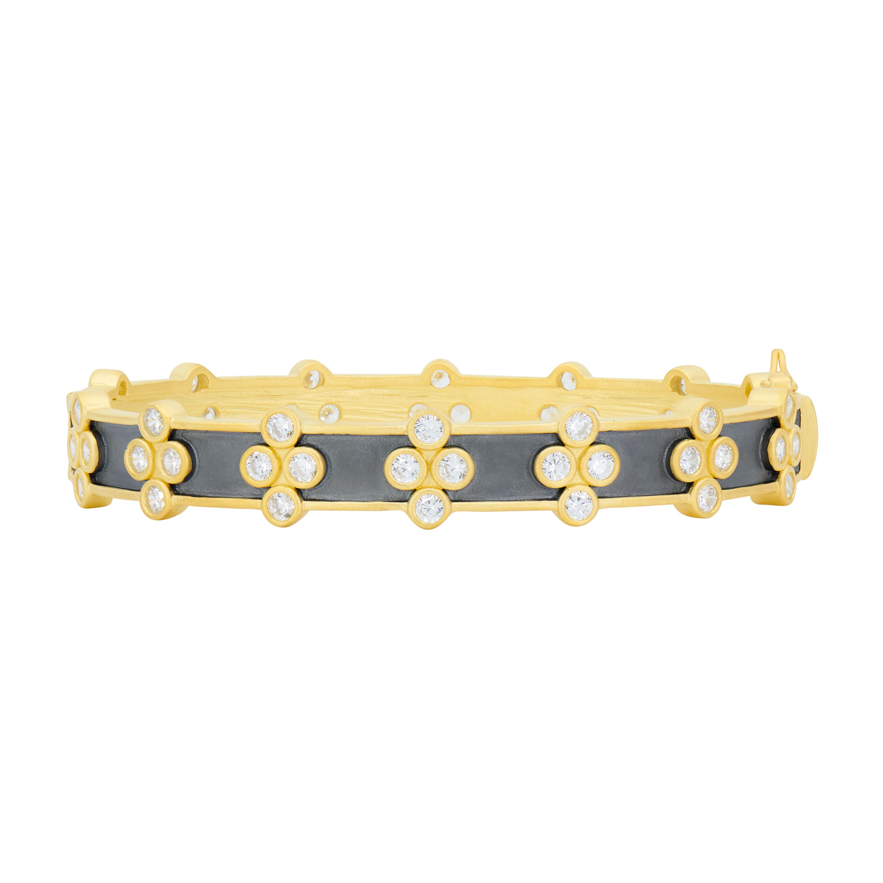 Signature Brooklyn in Bloom Clover Hinge Bangle - Elegant Sterling Silver Floral Bracelet for Women, Perfect for Everyday Wear, Gifts & Special Occasions