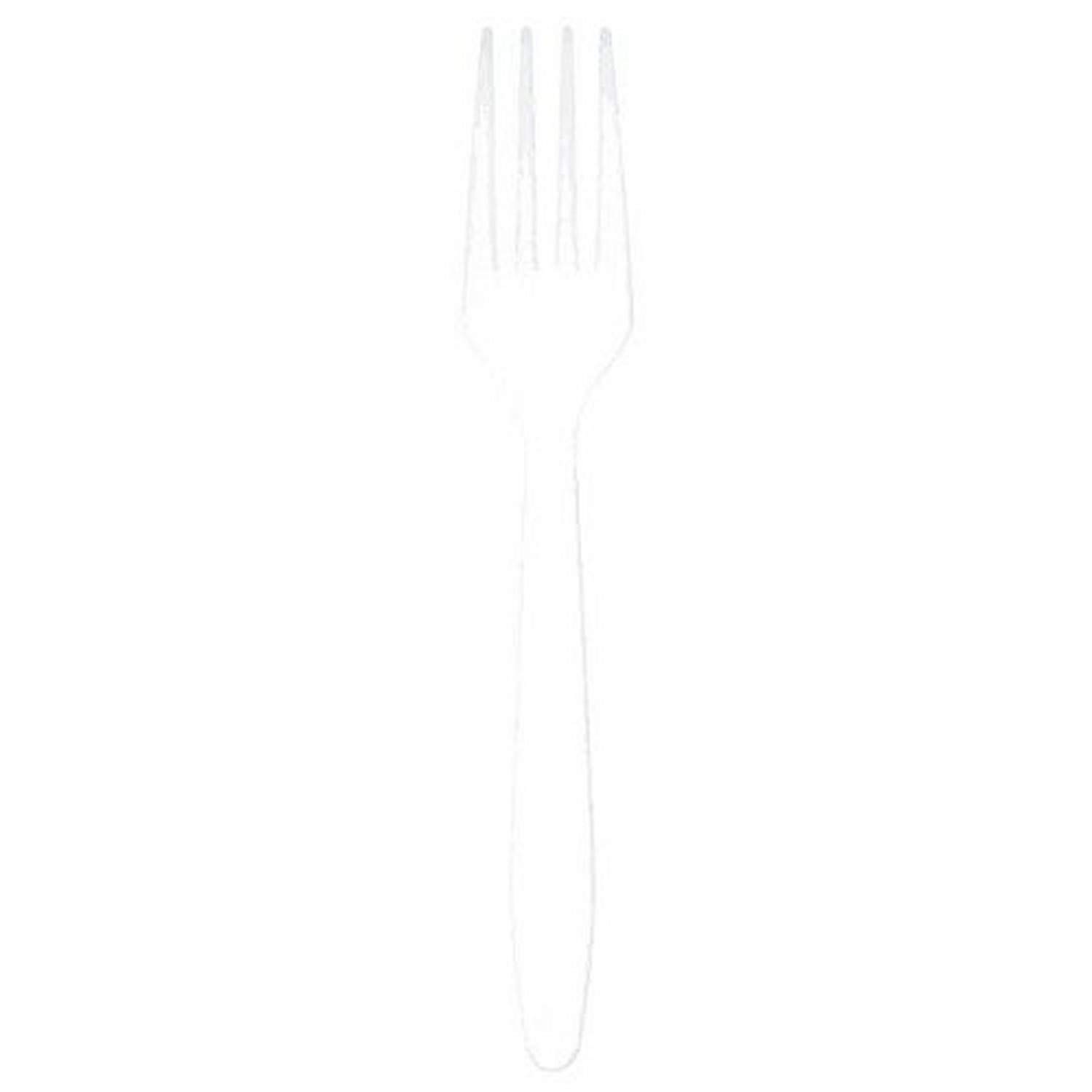 Eco-Friendly Frosty White Plastic Forks - 20-Pack Disposable Cutlery for Parties, Picnics & Catering | Durable & Lightweight