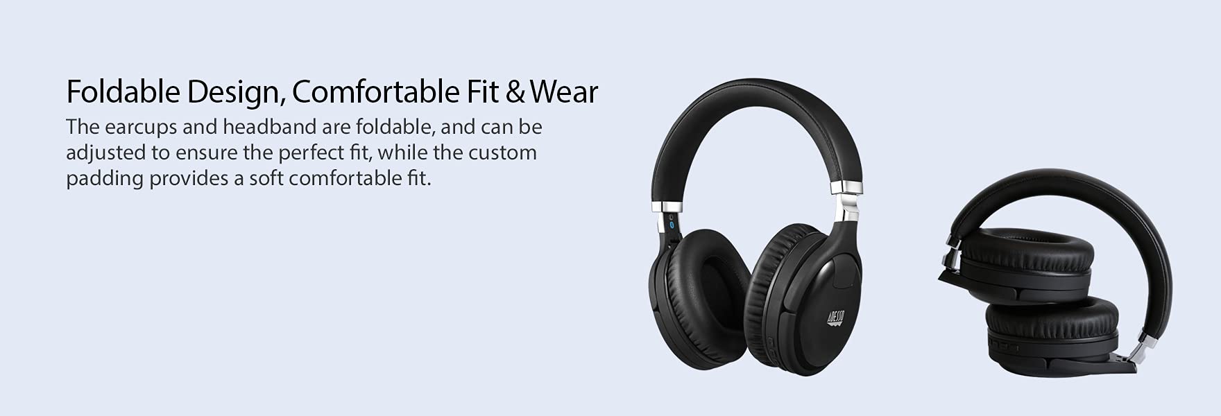 Premium Bluetooth Active Noise Cancelling Headphones with Built-in Mic - Perfect for Travel, Work & Gym