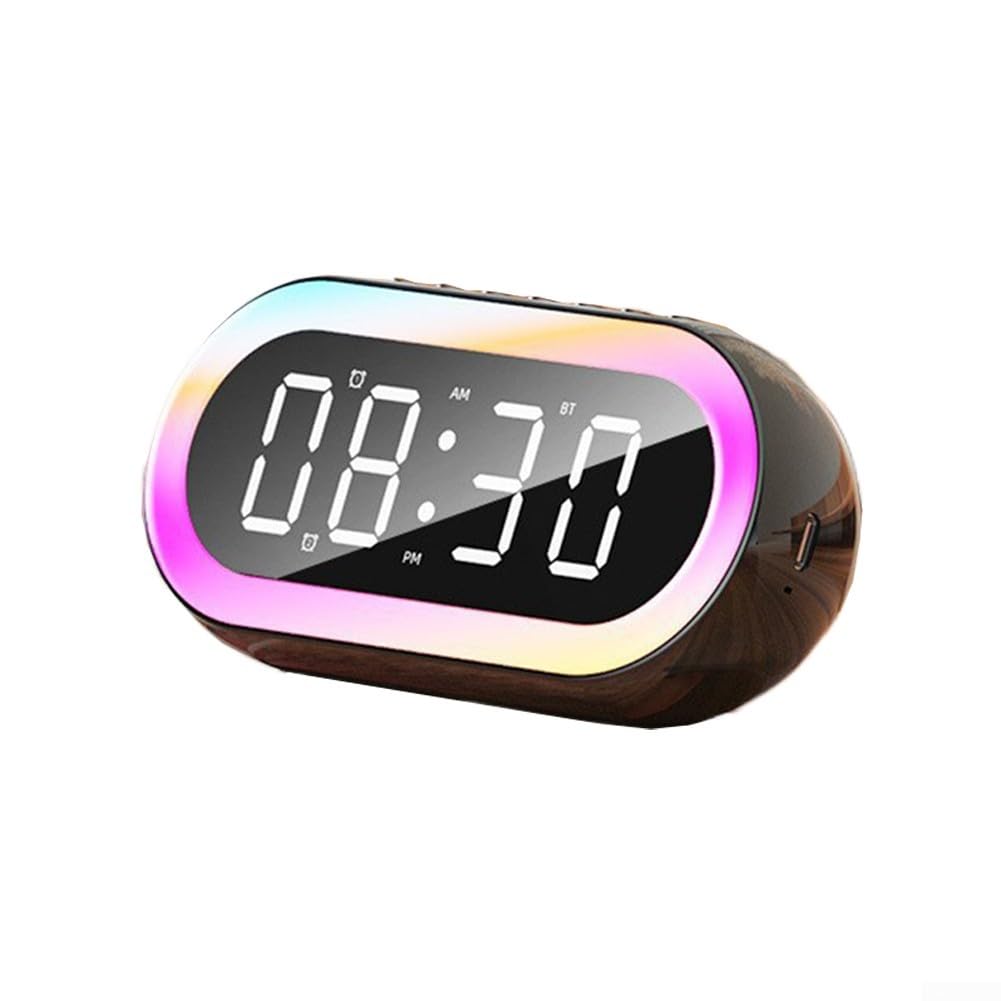 RGB Breathing Night Light Alarm Clock with Dual Alarms & USB Charging Port - Perfect for Bedroom, Home Office, and Travel (Black)