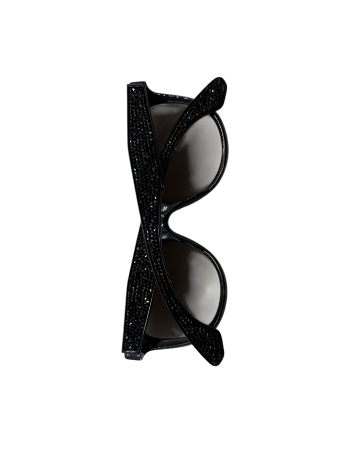 Miu Miu Black Crystal Rock SMU 10P Sunglasses for Women - Luxury Fashion Shades for Beach, Driving & Outdoor Activities