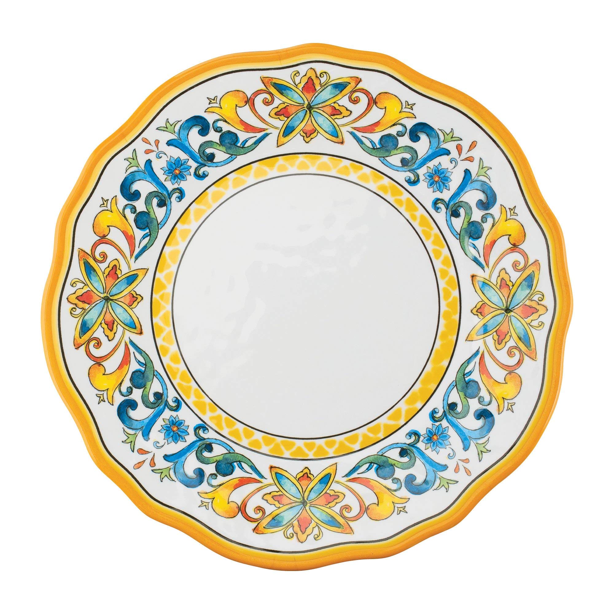 UPware 12-Piece Melamine Dinnerware Set - 4 Dinner Plates, 4 Salad Plates, 4 Bowls - Shatterproof & Lightweight - Service for 4 - Chianti Red - Perfect for Outdoor Dining, Picnics, Camping & Everyday Use