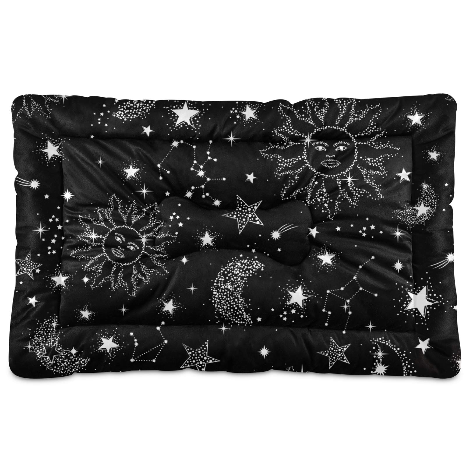 Galaxy Universe Dog Bed Mat - Washable Pet Crate Mattress for Large, Medium & Small Dogs - 24x18 Inch Non-Slip Puppy Pad - Perfect for Crates, Floors & Travel Use