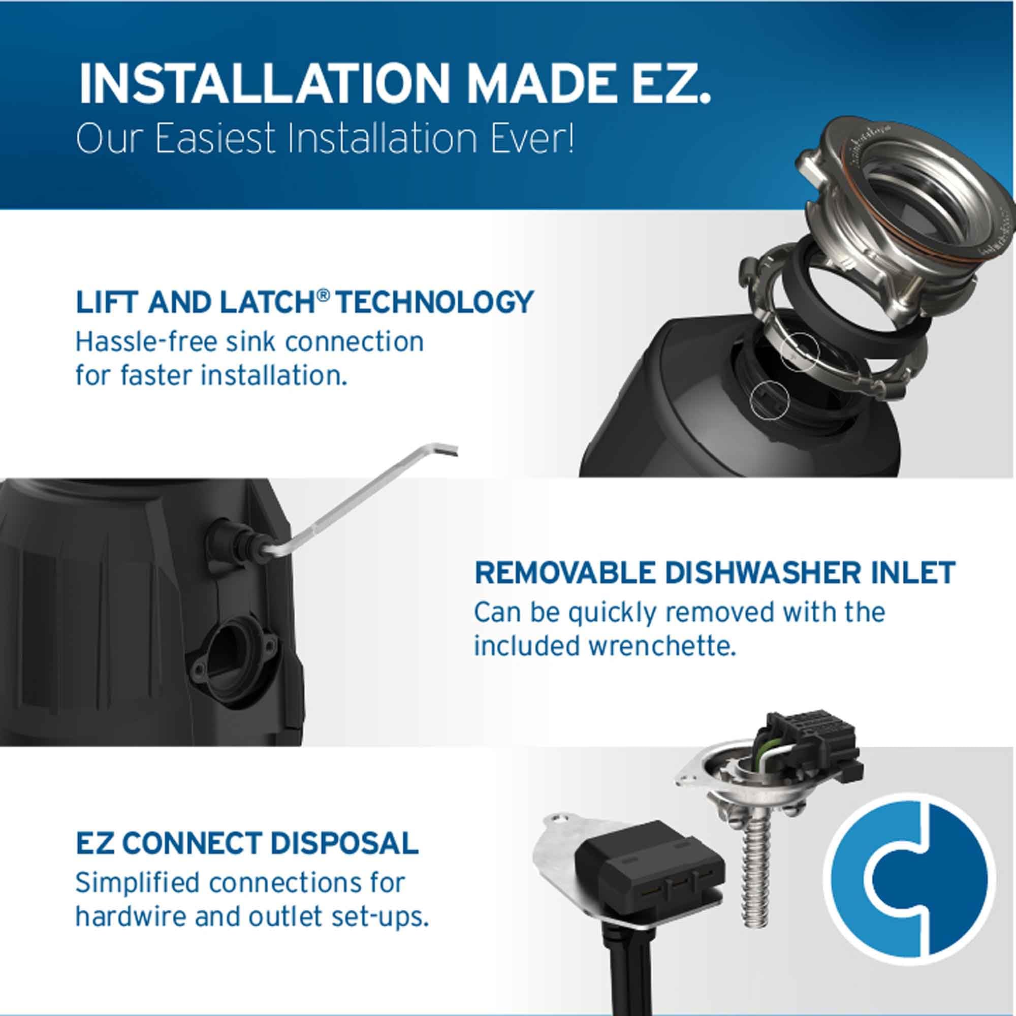 InSinkErator 0.75HP Garbage Disposal with EZ Connect - Continuous Feed Kitchen Waste Disposer for Sink - Perfect for Home Kitchen & Restaurant Use