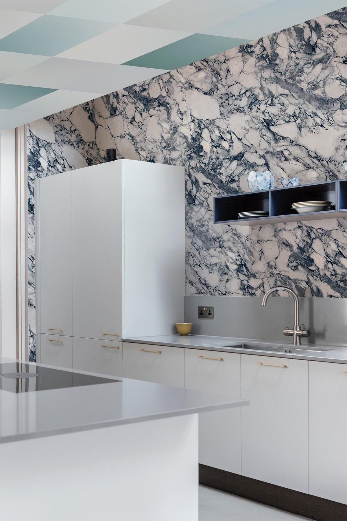 Premium Calacatta Marble Dark Blue Tile - Elegant Natural Stone for Kitchen Backsplash, Bathroom Wall & Flooring | Waterproof & Durable Home Decor