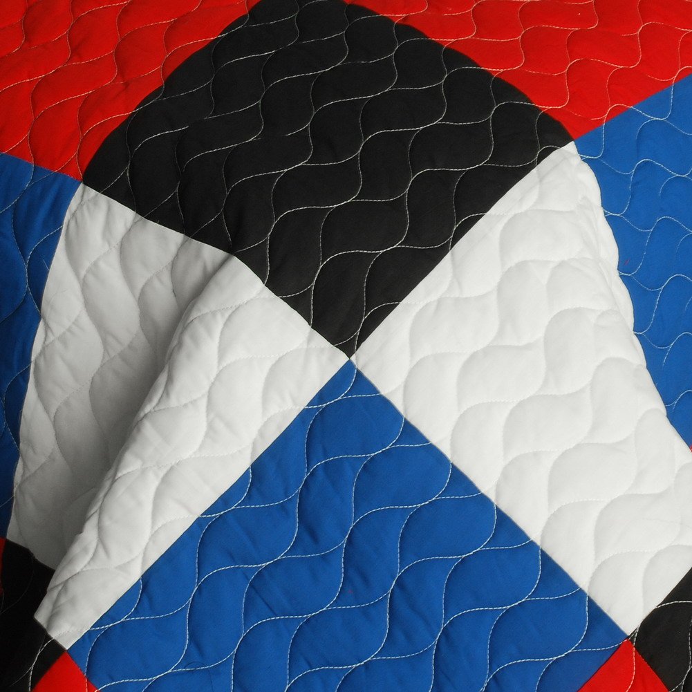 Delicate Plaid Vermicelli-Quilted Patchwork Comforter Set - Full/Queen Size Bedding for Cozy Bedroom Decor & Guest Room Essentials