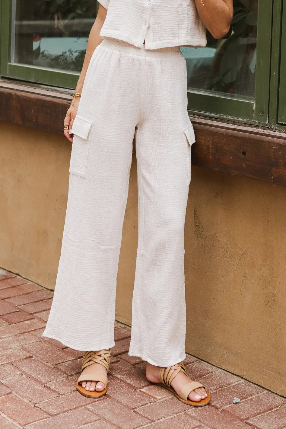 Benji Cotton Gauze Pants in Ecru - Soft & Breathable Loungewear for Women | Perfect for Yoga, Travel & Home Relaxation | FINAL SALE