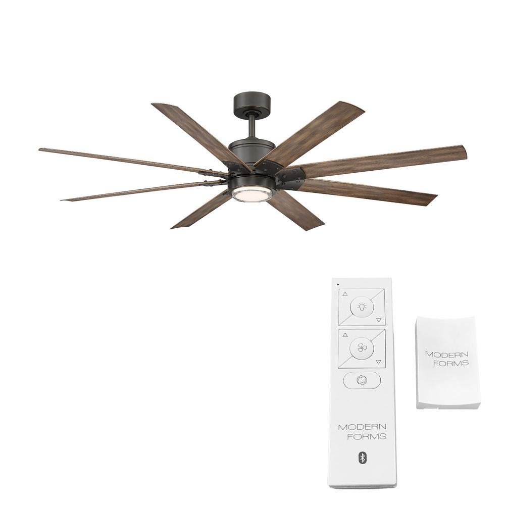 Renegade 52-Inch Smart Ceiling Fan with 8 Blades, Oil Rubbed Bronze Finish, Barn Wood Design, 3000K Light Kit, Remote Control, iOS/Android App Compatibility, Alexa, Google Assistant, SmartThings, Control4 Integration for Living Room, Bedroom, and Outdoor Spaces